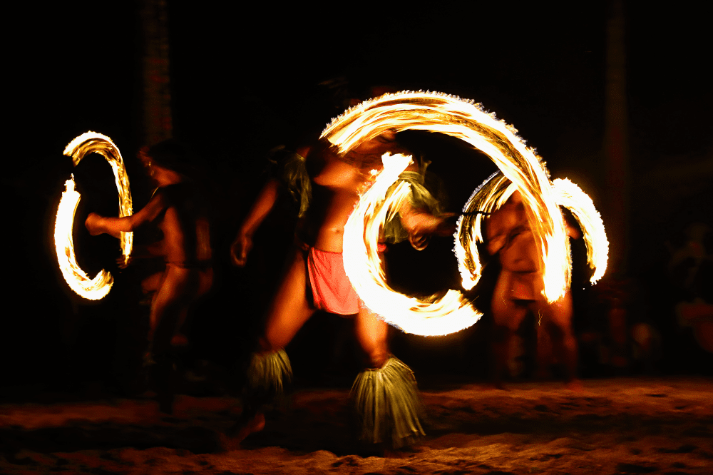 fire dancers